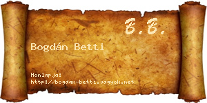 Bogdán Betti névjegykártya